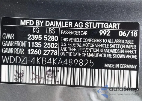 2019 Mercedes-Benz E 300 4Matic из США, поврежденный, VIN WDDZF4KB4KA489825